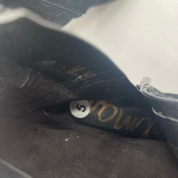 NEW SAM EDELMAN Boots Size 5 Osten Ankle Booties Suede Black Heeled Heels NWOT - Picture 11 of 15